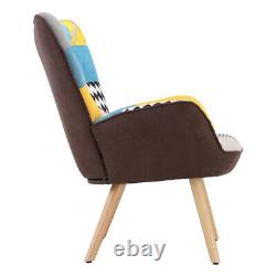 Modern Wing Back Armchair Living Room Fireside Chair Sofa Lazy Lounger Footstool