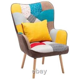Modern Wing Back Armchair Living Room Fireside Chair Sofa Lounger Footstool UK