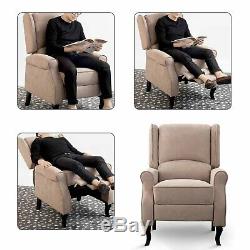 Modern Wing Back Recliner Sofa Chair Fabric Fireside Occasional Armchair Seat