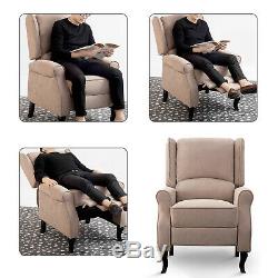 Modern Wing Back Recliner Sofa Chair Fabric Fireside Occasional Armchair Seat