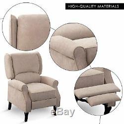 Modern Wing Back Recliner Sofa Chair Fabric Fireside Occasional Armchair Seat