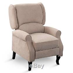 Modern Wing Back Recliner Sofa Chair Fabric Fireside Occasional Armchair Seat