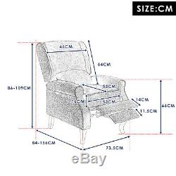 Modern Wing Back Recliner Sofa Chair Fabric Fireside Occasional Armchair Seat