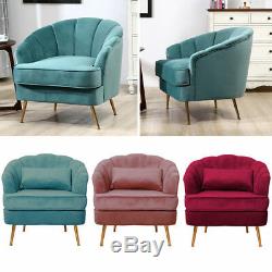 Modern Wing Back Velvet Chair Armchair Sofa Fireside Fabric Smokly Pink/Blue/Red