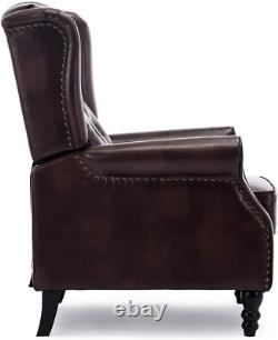 More4Homes ALTHORPE WING BACK FIRESIDE RECLINER FABRIC BONDED LEATHER Brown