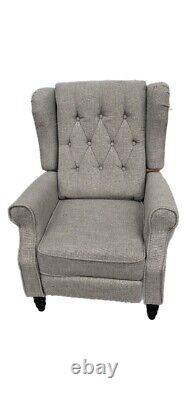 More4Homes Althorpe Wing Back Fireside Armchair Fabric Marl Grey Collect NN5