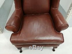 Multiyork Wingback Armchair Brown Leather Wing Back, Fireside 1/2 Quality