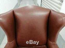 Multiyork Wingback Armchair Brown Leather Wing Back, Fireside 1/2 Quality