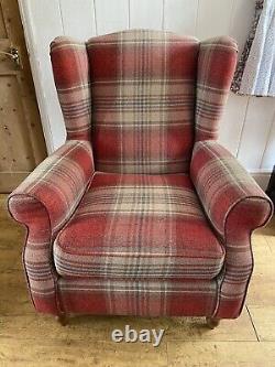 NEXT Sherlock TARTAN Check Stirling Red Armchair fireside Chair RRP £499