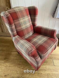 NEXT Sherlock TARTAN Check Stirling Red Armchair fireside Chair RRP £499