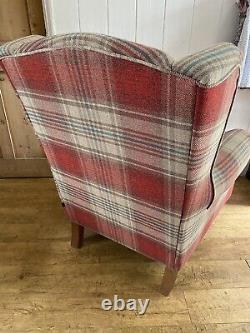 NEXT Sherlock TARTAN Check Stirling Red Armchair fireside Chair RRP £499