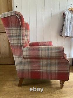 NEXT Sherlock TARTAN Check Stirling Red Armchair fireside Chair RRP £499