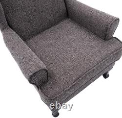 Nelson Fireside Chair in Grey Fabric 18.5 Height Orthopedic Chair