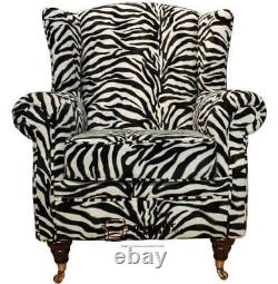 New Fireside Wing Chair Zebra Armchair Handmade