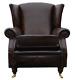 New Southwold Fireside Wing Chair Antique Brown Leather Armchair Handmade