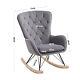 New Velvet Rocking Chair Armchair Wing Back Accent Lounge Relaxing Chairs