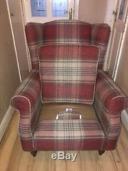 Next Sherlock Red Tartan Armchair Fireside Wingback Chair