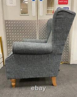 Next Sherlock Wingback Fireside Chair Blue Marl Armchair CS S84