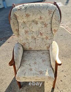 Nice High Quality £420 British Wing Back Floral Fireside Chair Collect Only