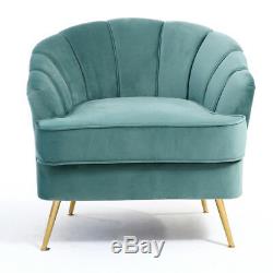 Nordic Occasional Velvet Winged Back Armchair Tub Chair Sofa Fireside Relax Seat