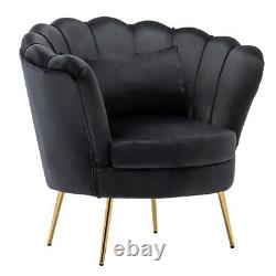 Nordic Oyster Chair Armchair Lotus Shaped Fireside Lounge Sofa Seat Matte Velvet