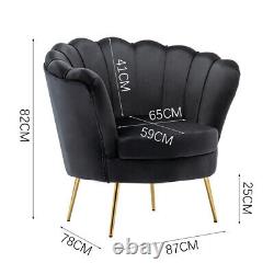Nordic Oyster Chair Armchair Lotus Shaped Fireside Lounge Sofa Seat Matte Velvet