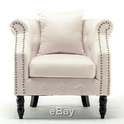 Nordic Upholstered Lounge Sofa Plush Velvet Fireside Armchair Tub Chair WingBack