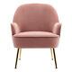 Nordic Velvet Armchair Lounge Tub Chair Sofa Fireside Grey/yellowithpink Armchairs