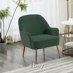 Nordic Velvet Armchair Lounge Wing Back Chair Single Sofa Fireside Green Padded