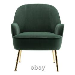 Nordic Velvet Armchair Lounge Wing Back Chair Single Sofa Fireside Green Padded