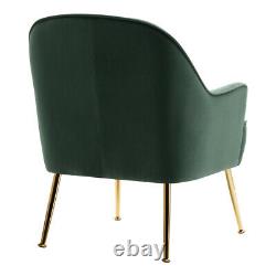 Nordic Velvet Armchair Lounge Wing Back Chair Single Sofa Fireside Green Padded