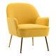 Nordic Velvet Fabric Wingback Tub Chairs Fireside Armchair Sofa Gold Plated Legs