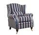 Offer! Accent Wing Chair Fireside Cottage Gleneagles Stripe Granite Fabric