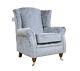 Offer! Accent Wing Chair Fireside Cottage Light Grey Fabric