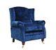 Offer! Accent Wing Chair Fireside Cottage Modena Deft Blue Fabric