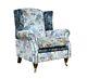 Offer! Accent Wing Chair Fireside Cottage Peacock Fabric