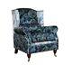 Offer! Accent Wing Chair Fireside Cottage Peacock Green Fabric