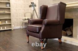 Oberon Classic'Dallas' Leather Single Wing Back Fireside Chair