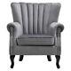 Occasional Chair Wing Back Upholstered Velvet Tub Armchair Fireside Living Room