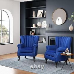 Occasional Chair Wing Back Upholstered Velvet Tub Armchair Fireside Living Room