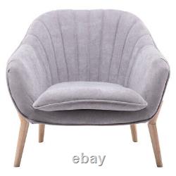 Occasional Modern Chenille Armchair Scallop Back Chair Single Sofa Fireside Seat