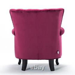 Occasional Oyster Wing Chair High Back Velvet Fabric Tub Armchair Fireside Room