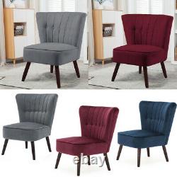 Occasional Scallop Oyster Wing Chair Velvet Fabric Lounge Padded Seat Fireside