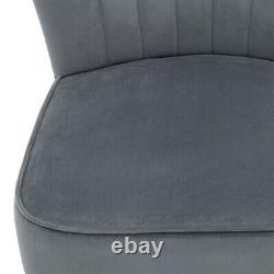 Occasional Scallop Oyster Wing Chair Velvet Fabric Lounge Padded Seat Fireside