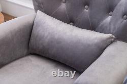 Occasional Velvet Fabric Flocking Armchair Accent Wing Chair Sofa Fireside Seat