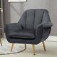 Occasional Velvet Oyster Winged Armchair Tulip Shape Chair Fireside Nordic Sofa