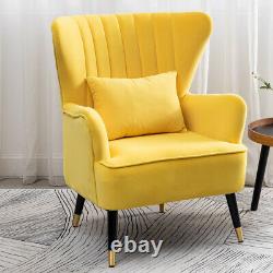 Occasional Velvet Suede Oyster Armchair Relax Fireside Lounge Chair Sofa Yellow