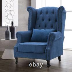 Occasional Wing Back Armchair Fireside Fabric Deep Padded Lounge Chairs Sofa NEW