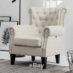 Occasional Wing Back Armchair Living Room Fireside Single Sofa Rivet Studs Chair