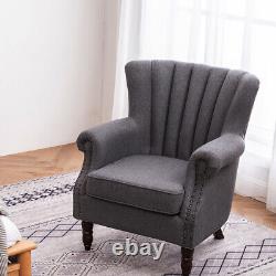 Occasional Wing Back Chair Fabric Tub Armchairs Sofa Fireside Lounge Living Room